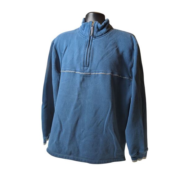 Arrow Sweatshirt Mens Large Blue 1/4 Zip Fleece Pullover Cozy Layer - Picture 10 of 13